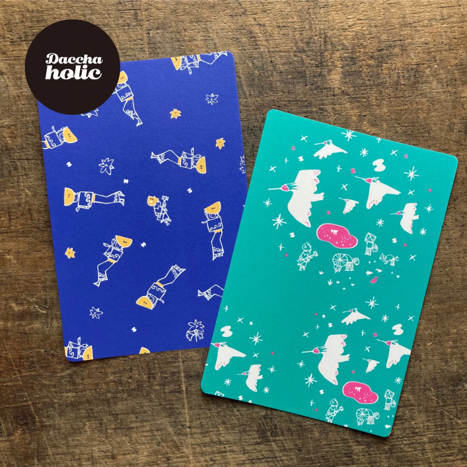 佐渡ヶ島柄 ポストカード