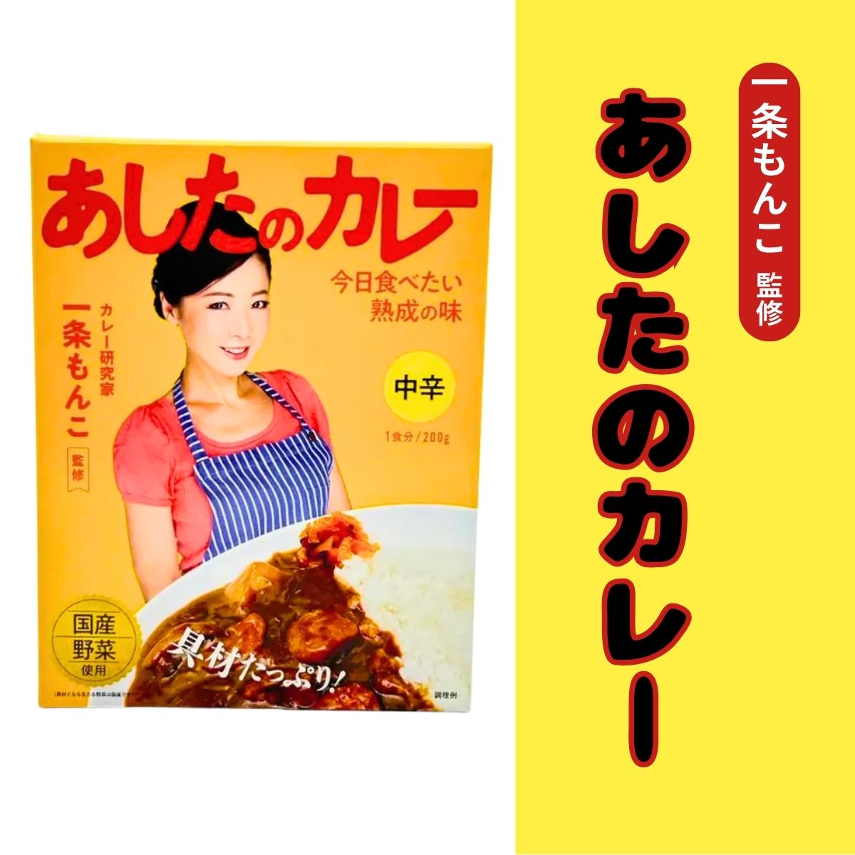 一条もんこ監修　あしたのカレー　中辛　200ｇ
